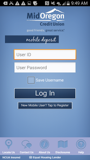 Mid Oregon CU Mobile Deposit
