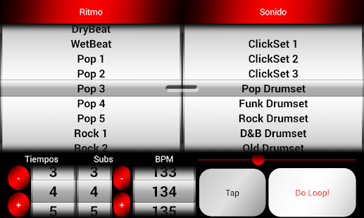 Captura de pantalla de la aplicacion Android Acoustic Drum Machine