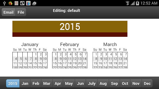 2015 Calendar Memo