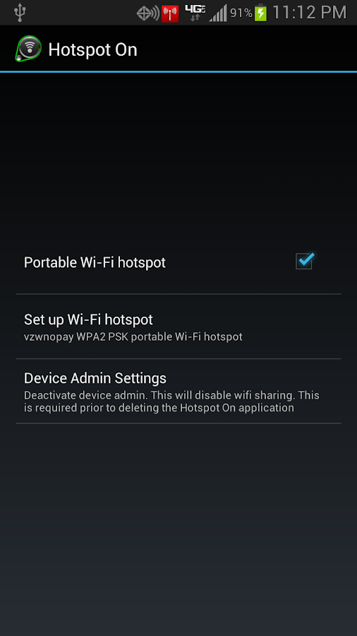Hotspot On (Wifi w/o Root) Screen 3