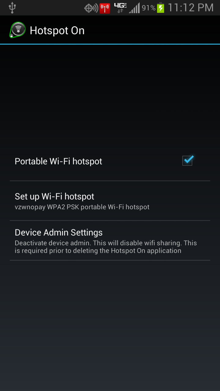 Hotspot On (Wifi w/o Root) Screen 1
