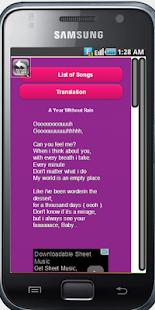 Selena Gomez lyrics Screenshots 1