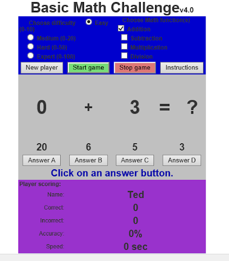 Basic Math Challenge