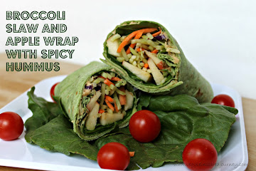 Broccoli Slaw Veggie Wrap with Spicy Hummus