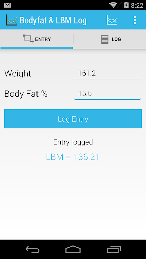 Body fat and LBM log