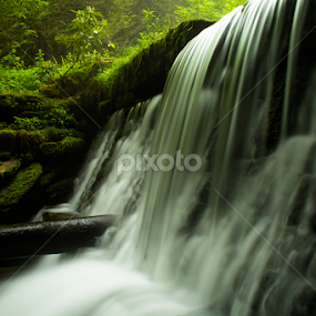 Queens Run Falls by Isaac Golding - Landscapes Waterscapes