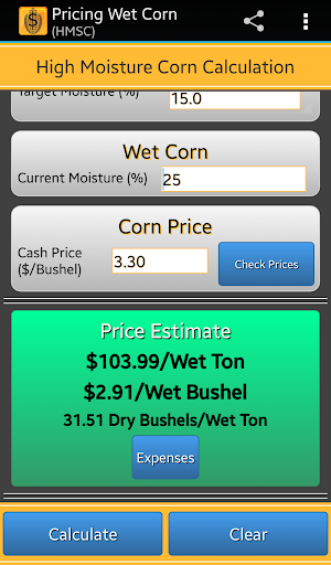 Pricing Wet Corn HMSC
