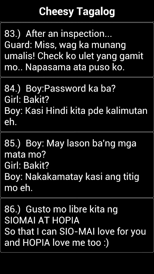 pinoy pick up lines boom screenshot - Tagalog Pick Up Lines For Boys