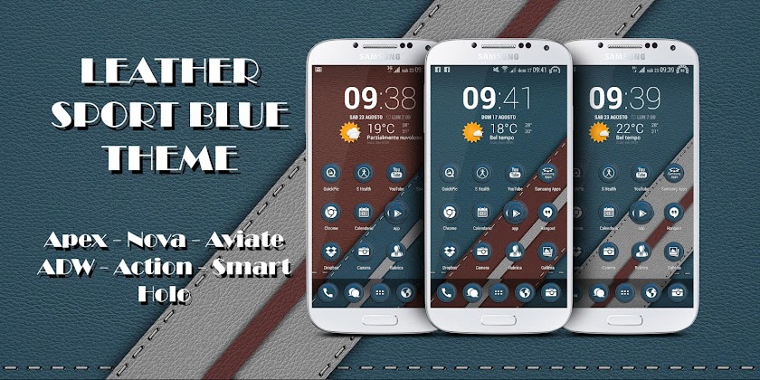 Leather SportBlue Theme Screen 1