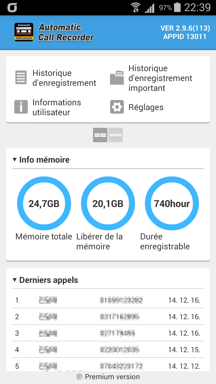 Android application Automatic Call Recorder screenshort
