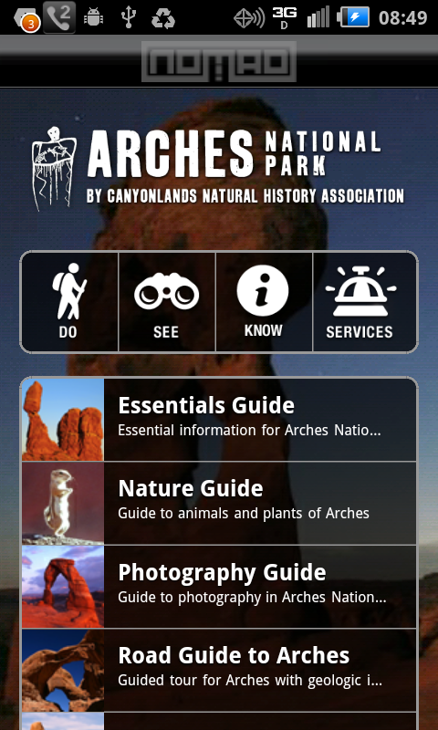 Android application Arches National Park, Best of screenshort