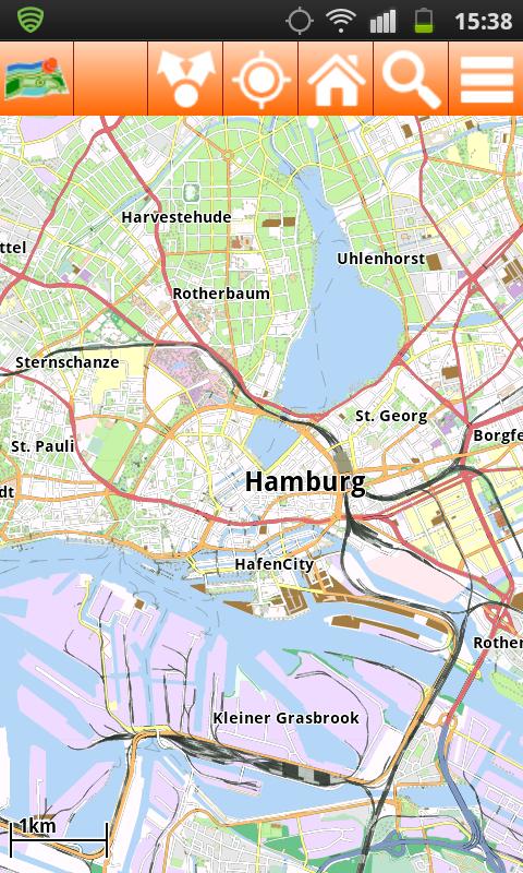 Hamburg Offline mappa Map Screen 1