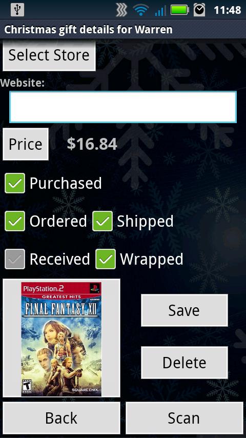Gift List Manager Pro Screen 2