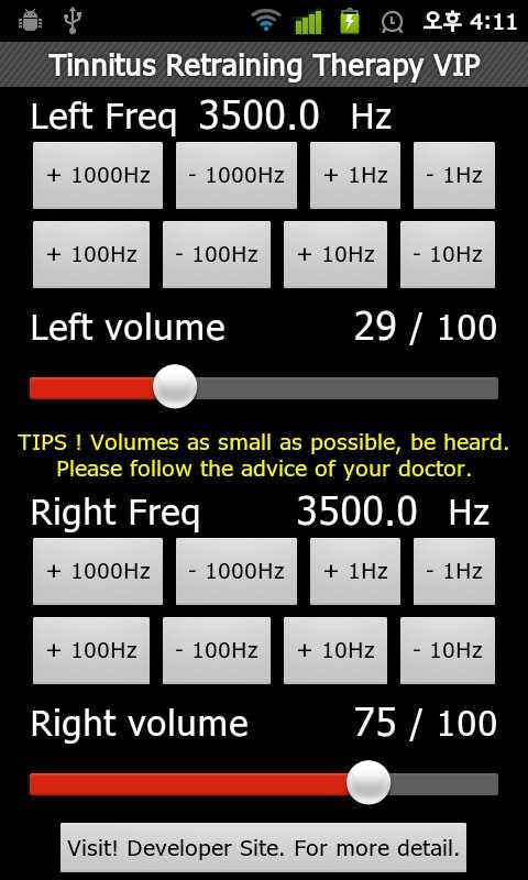 Tinnitus Stereo Screen 2