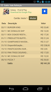 Saldo Vale Refeição Screenshots 2