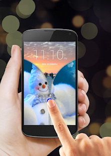 download Snowman Zipper Lock Screen free