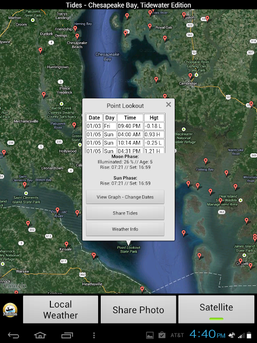 Android application DC, Maryland &amp; Virginia Tides screenshort