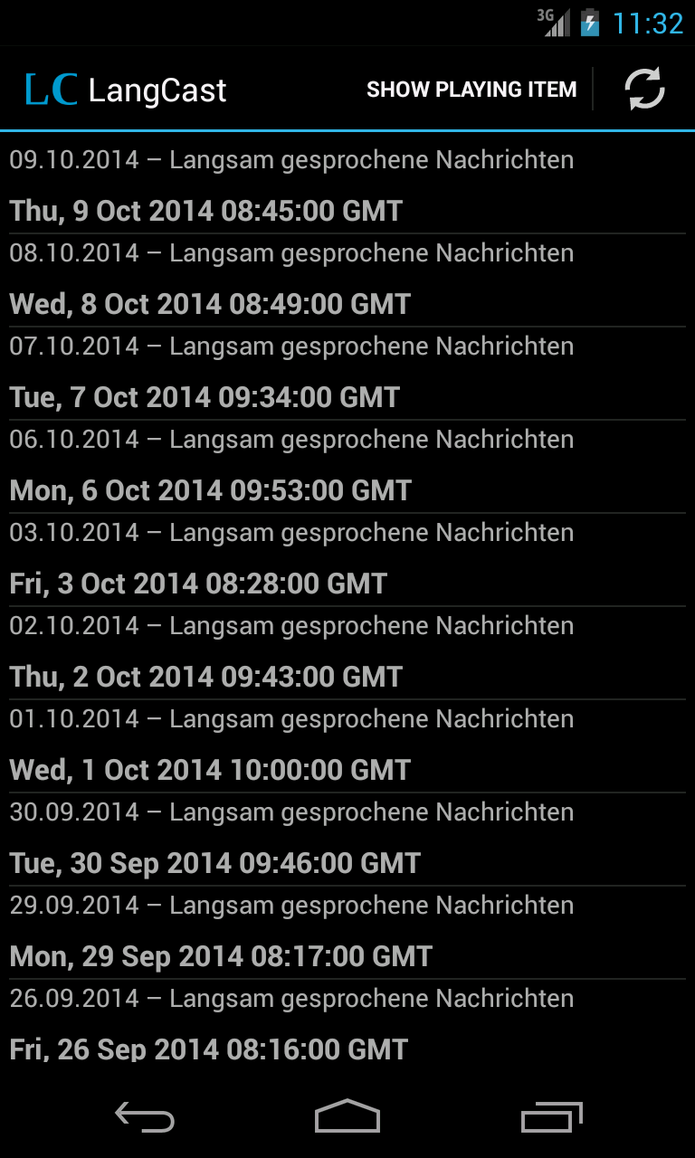 LangCast Screen 1