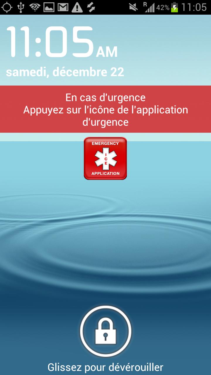 Android application In Case of Emergency (ICE) screenshort