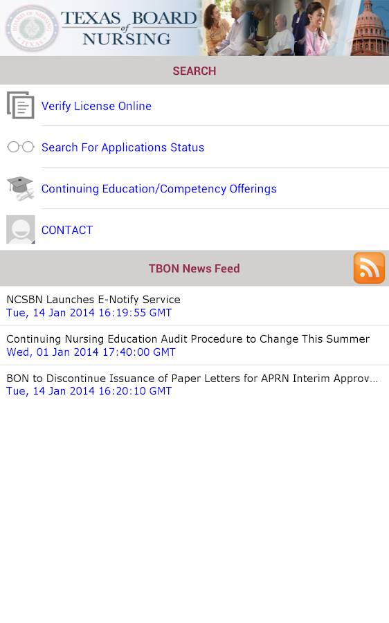   Texas Board of Nursing Mobile: captura de pantalla 