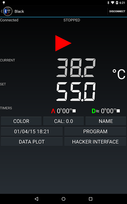 Android application Sous-vide remote for ANOVA screenshort