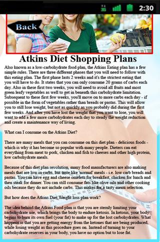 Atkins Diet Shopping Plans