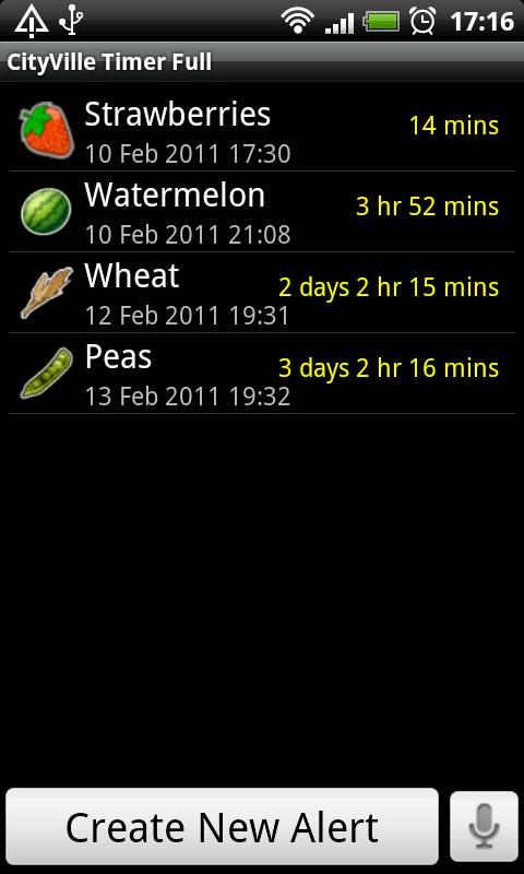 Android application CityVille Crop Timer (Full Ed) screenshort