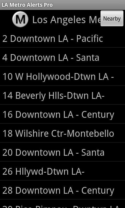 LA Metro Alerts Pro Screen 2