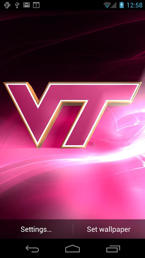 Android application Virginia Tech Hokie LWP &amp; Tone screenshort