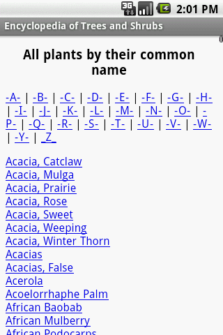 Android application Encyclopedia of Trees and Shru screenshort
