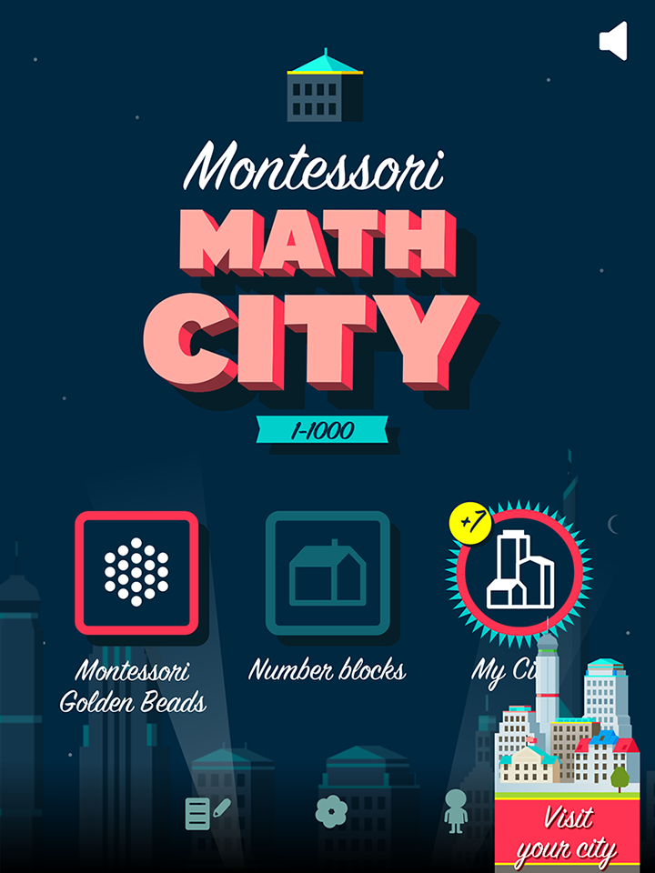 Android application Montessori Math City screenshort