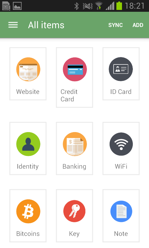 AEGIS Password Keeper Screen 1