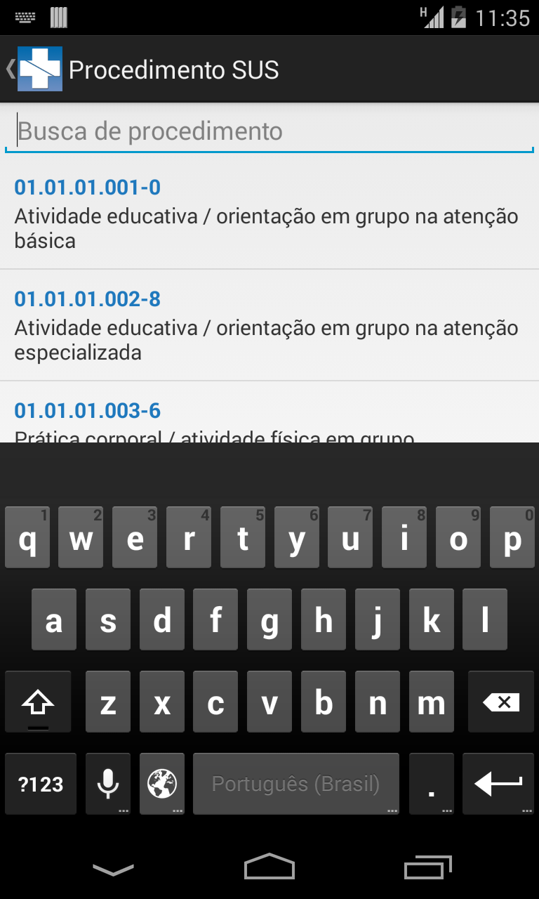 Procedimentos SUS Screen 3