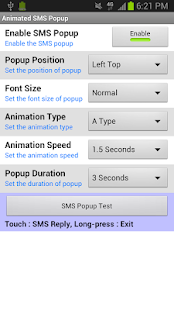 Animated SMS Popup