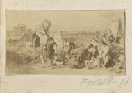 Fotoreproductie van (vermoedelijk) een schilderij met een oogsttafereel