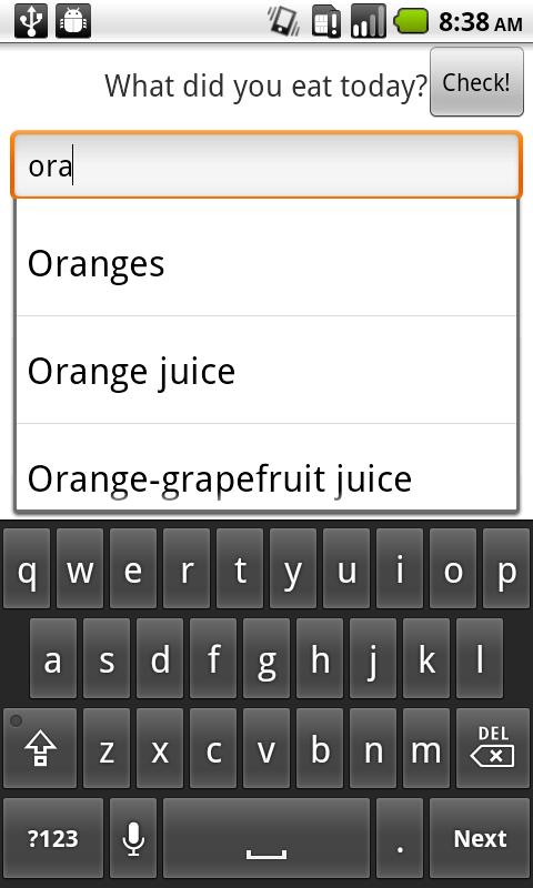 Android application Diet Master App screenshort