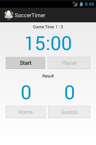 Android application Soccer Timer screenshort