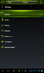 Poweramp skin Black Lime v3.10