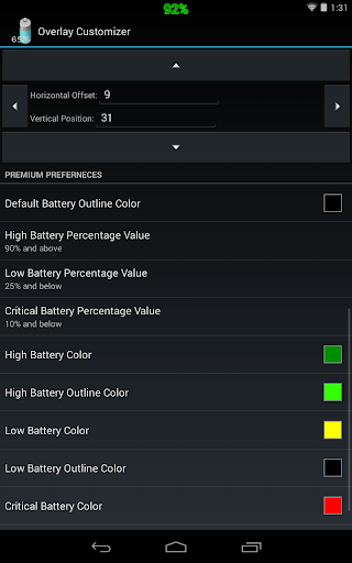 Battery Overlay Percent