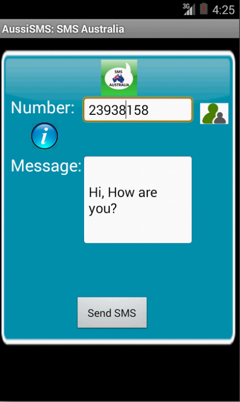 Android application Free SMS Australia screenshort