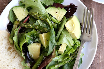 Roasted Asparagus and Avocado Salad with Lemon Parmesan Vinaigrette