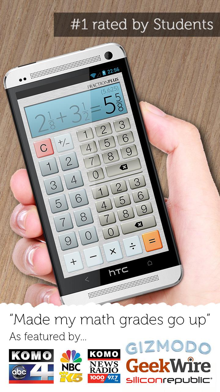 Android application Fraction Calculator Plus screenshort