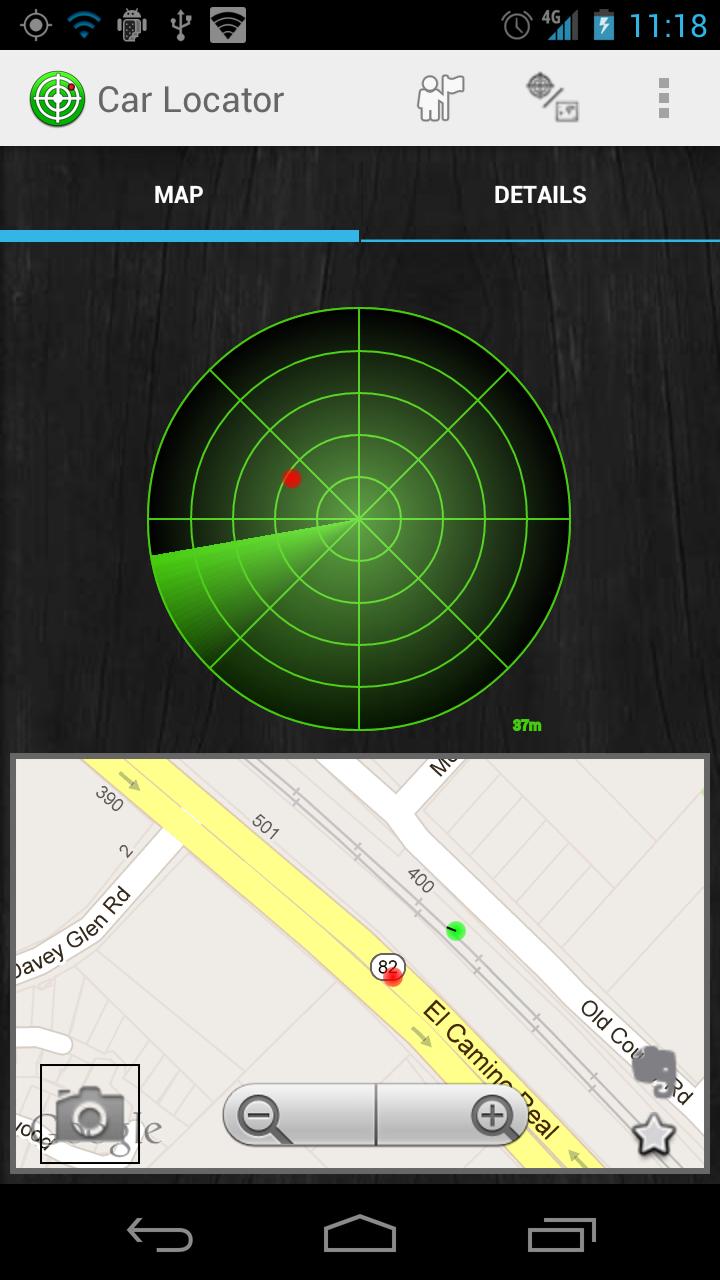 Android application Car Locator screenshort