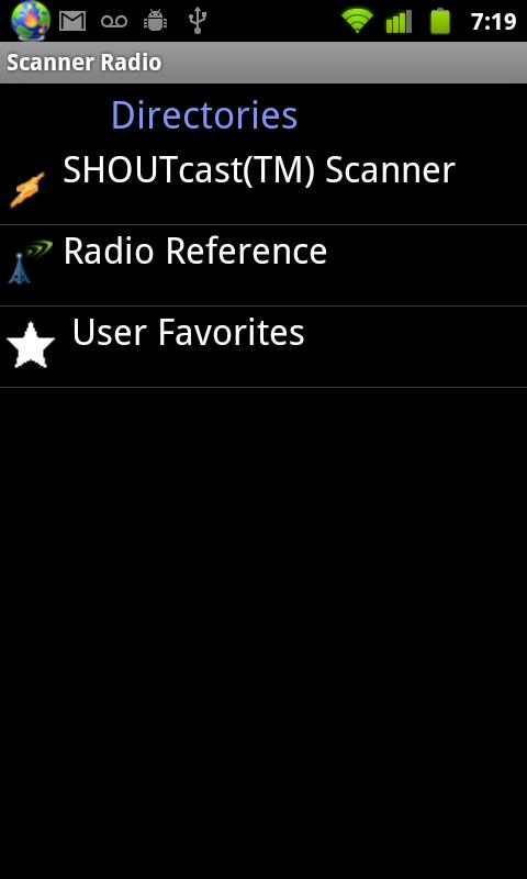 Android application Scanner Radio screenshort
