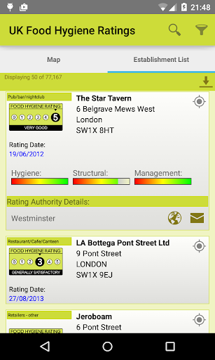 【免費生活App】UK Food Hygiene Ratings-APP點子