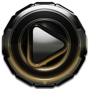 Poweramp skin Gold Glow logo