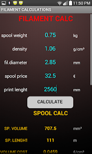Free 3D PRINTER CALCULATOR APK