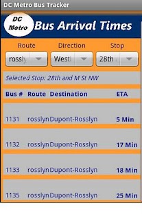 DC Metro Bus Tracker