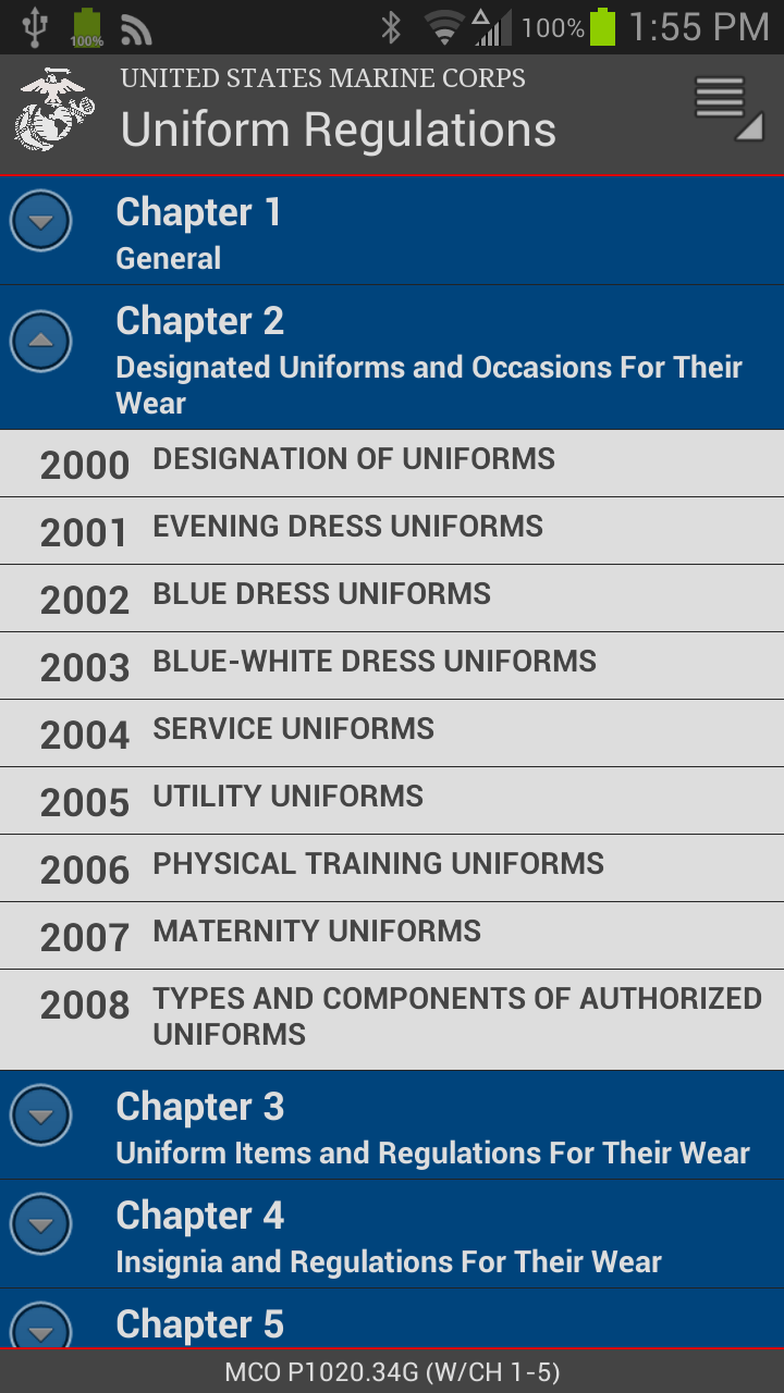 Marine Corps Uniforms Screen 1