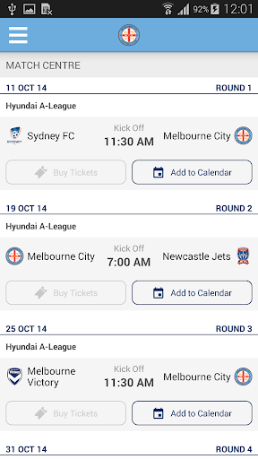 Melbourne City FC Official App